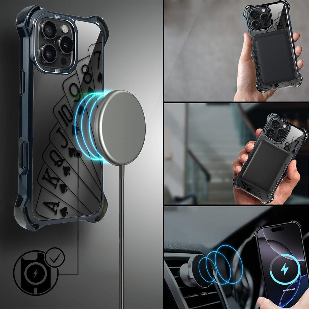 Etui do iPhone 16 Pro IBIZU DropGuard Ultra z MagSafe, Midnight, Karty do gry - obrazek 8