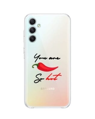 Etui do Samsung Galaxy A34 5G przeźroczyste, silikonowe Flexi, papryczka chilli