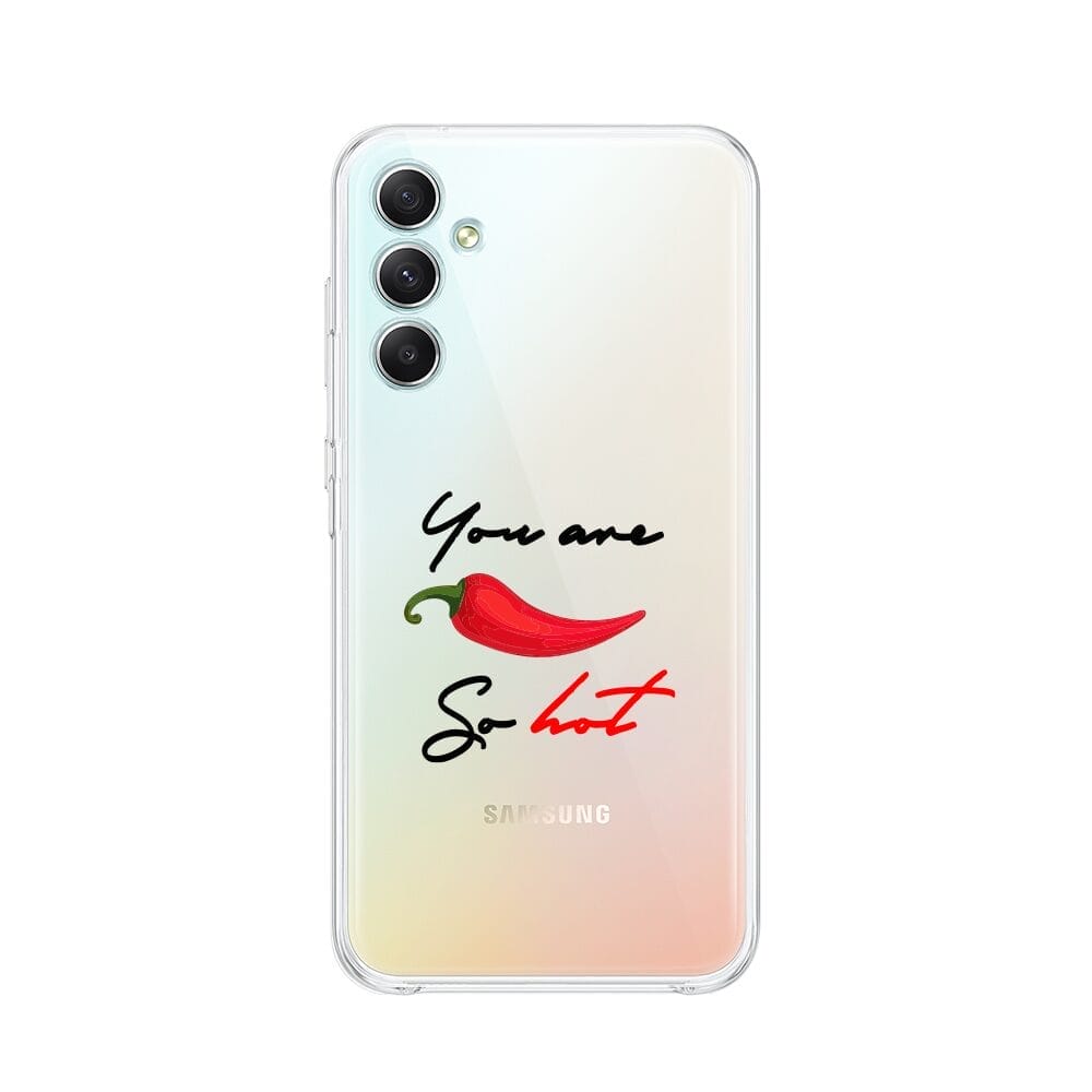Etui do Samsung Galaxy A34 5G przeźroczyste, silikonowe Flexi, papryczka chilli