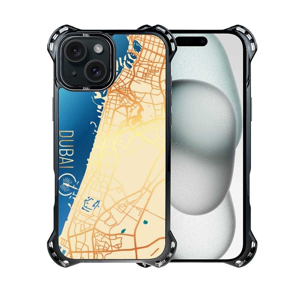 Etui do iPhone 15 IBIZU DropGuard Ultra z MagSafe, mapy świata, Dubai - obrazek 2