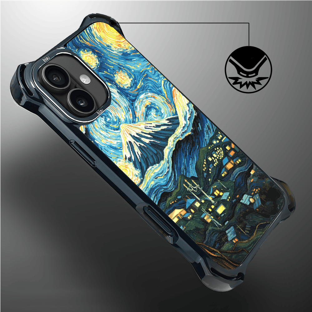 Etui iPhone 16 IBIZU DropGuard Ultra z MagSafe, Van Gogh, gwieździsta noc - obrazek 4