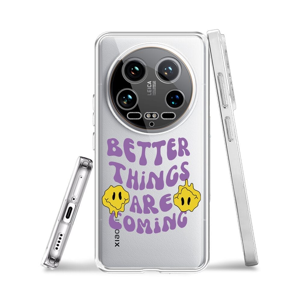 Etui do Xiaomi 14 Ultra przeźroczyste, silikonowe Flexi, Better Things Are Coming - obrazek 3