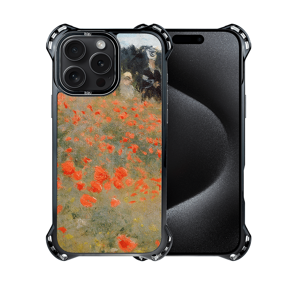 Etui iPhone 15 Pro Max IBIZU DropGuard Ultra z MagSafe, Claude Monet, pole maków - obrazek 2