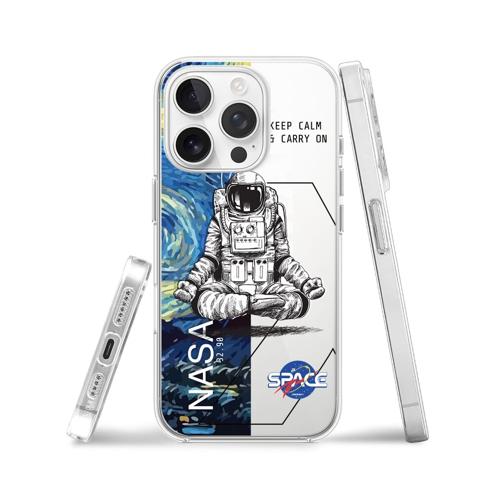Etui do iPhone 13 Pro przeźroczyste, silikonowe Flexi, Keep Calm in Cosmos - obrazek 3