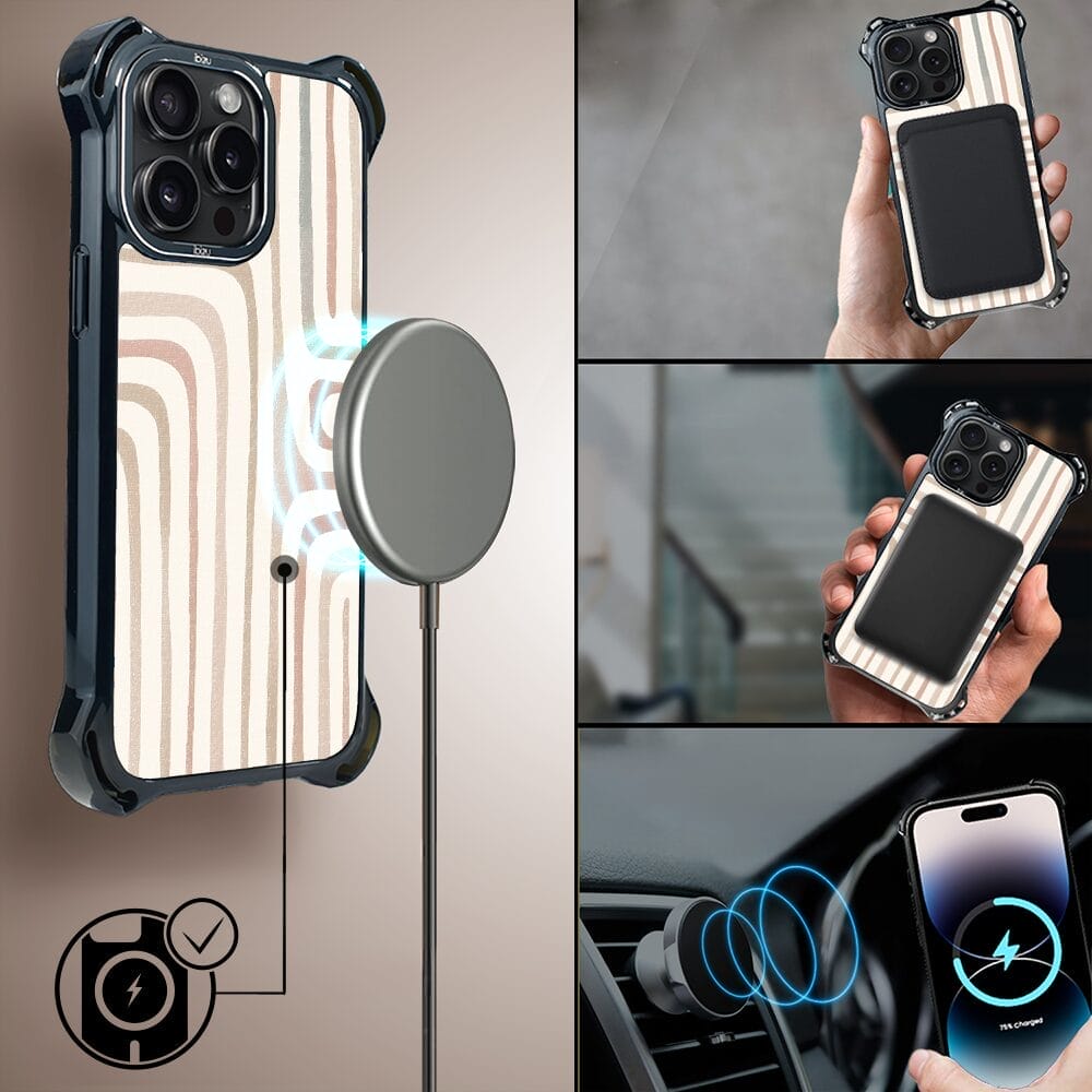 Etui do iPhone 14 Pro Max IBIZU DropGuard Ultra z MagSafe, Boho, Piaskowy labirynt - obrazek 8