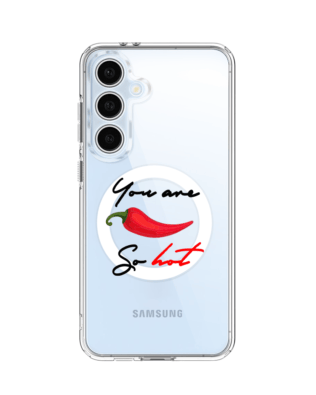 Etui do Samsung Galaxy S24 FE z MagSafe przeźroczyste, silikonowe Flexi, papryczka chilli