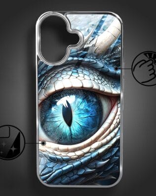 Etui do iPhone 16 IBIZU Elite Glass z MagSafe Magia Azji oko lodowego smoka, srebrne