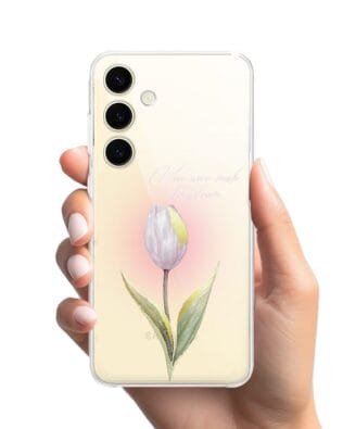 Etui do Samsung Galaxy S24 Plus przeźroczyste, silikonowe Flexi, kwiaty, tulipan