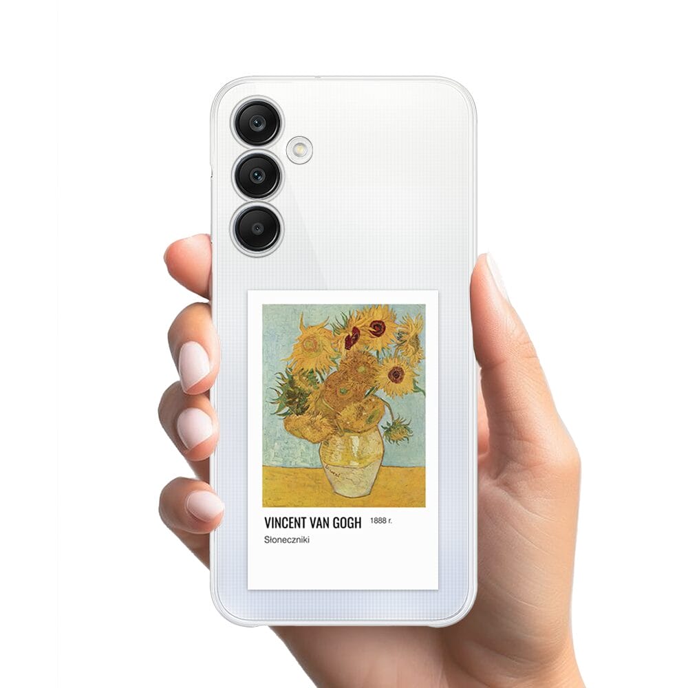 Etui do Samsung Galaxy A25 5G przeźroczyste, silikonowe Flexi, słoneczniki Van Gogh - obrazek 2