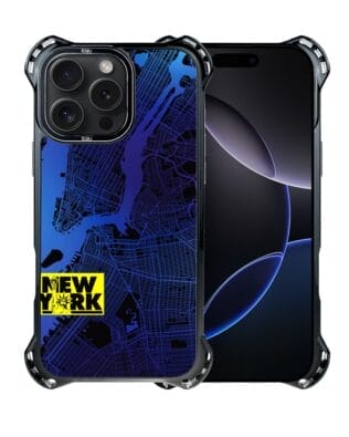 Etui do iPhone 16 Pro Max IBIZU DropGuard Ultra z MagSafe, Mapy świata, New York