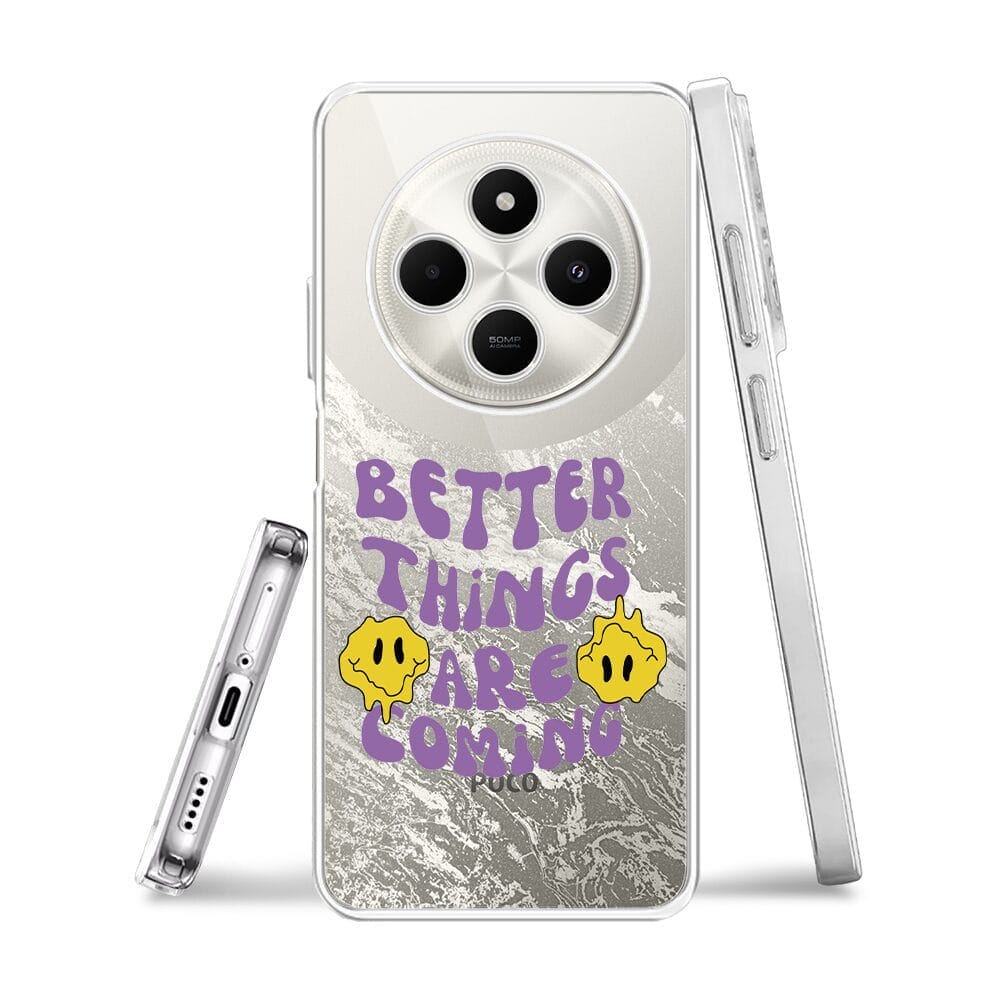 Etui do Xiaomi POCO C75 przeźroczyste, silikonowe Flexi, Better Things Are Coming - obrazek 3