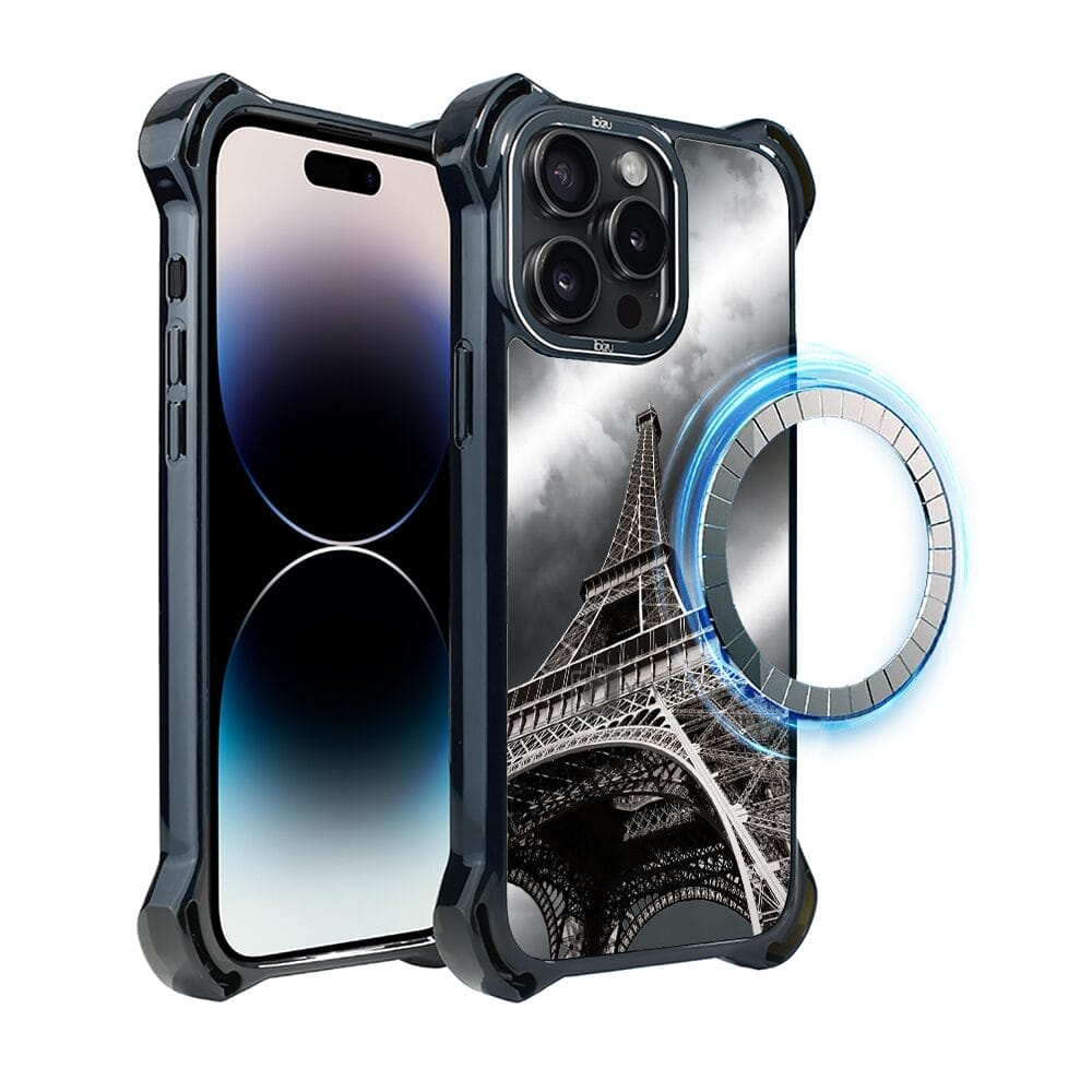 Etui do iPhone 14 Pro Max IBIZU DropGuard Ultra z MagSafe, Noir City, Wieża Eiffla