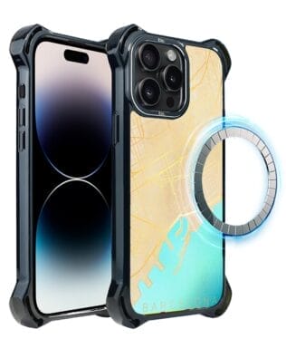 Etui do iPhone 14 Pro Max IBIZU DropGuard Ultra z MagSafe, Mapy Świata, Barcelona