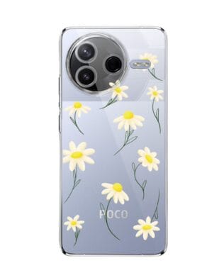 Etui do Xiaomi POCO F7 Pro przeźroczyste, silikonowe Flexi, stokrotki