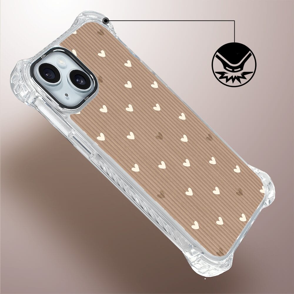 Etui iPhone 15 IBIZU DropGuard Ultra z MagSafe, Boho, Pudrowe serca - obrazek 4