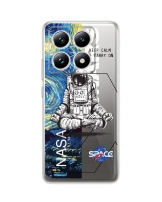 Etui do Xiaomi 14T przeźroczyste, silikonowe Flexi, Keep Calm in Cosmos