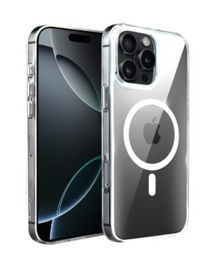 Etui do iPhone 16 Pro IBIZU Crystal Clear Glass z MagSafe, szklany tył 9H, przeźroczyste