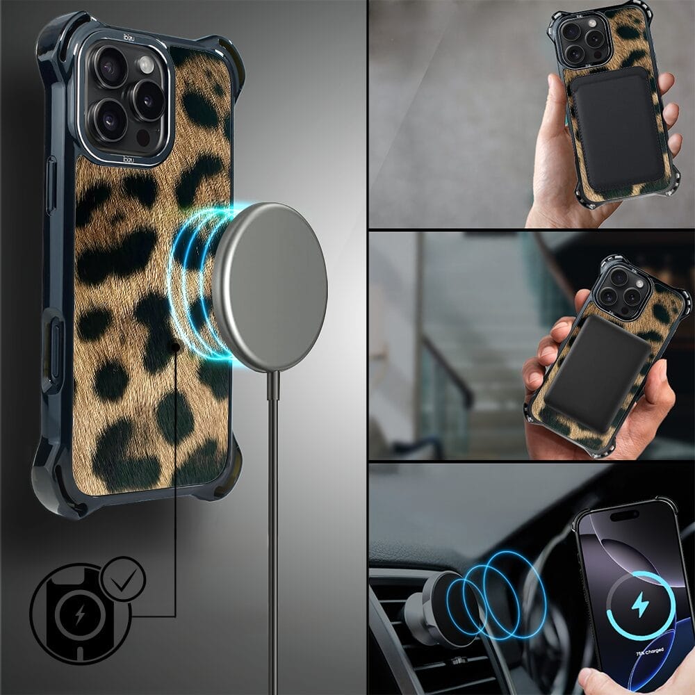 Etui do iPhone 16 Pro, Ibizu DropGuard Ultra z MagSafe, Zew Natury, Lampart - obrazek 8