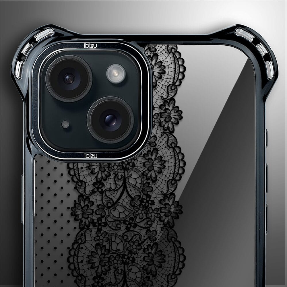 Etui do iPhone 15 IBIZU DropGuard Ultra z MagSafe, Midnight, Ornamentowa koronka - obrazek 5