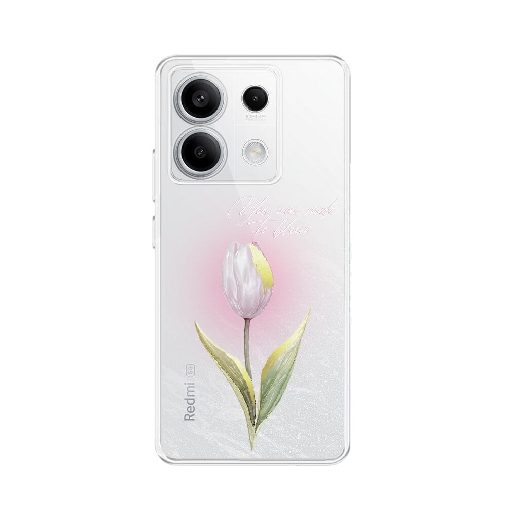 Etui do Xiaomi Redmi Note 13 Pro 5G przeźroczyste, silikonowe Flexi, kwiaty, tulipan