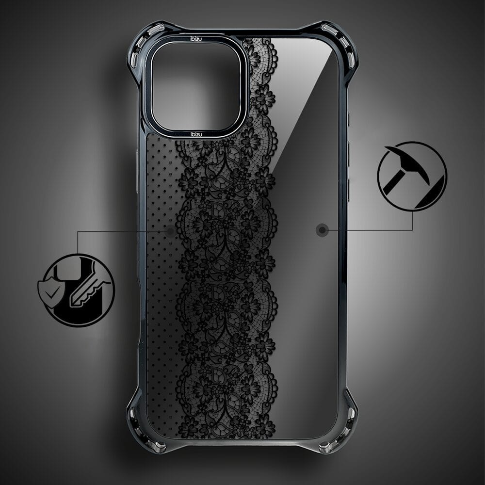 Etui do iPhone 15 IBIZU DropGuard Ultra z MagSafe, Midnight, Ornamentowa koronka - obrazek 7
