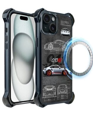 Etui do iPhone 15 Plus IBIZU DropGuard Ultra z MagSafe, TechDrive, 911 GT3 RS