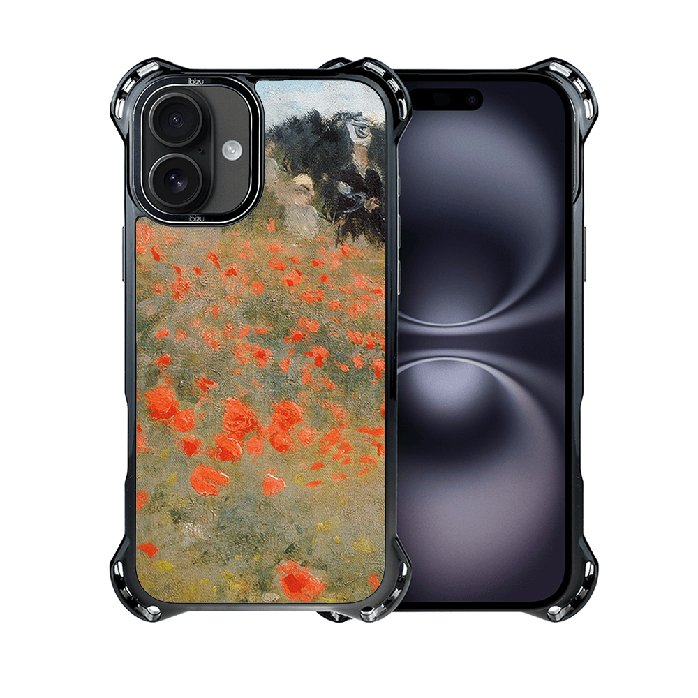 Etui iPhone 16 IBIZU DropGuard Ultra z MagSafe, Claude Monet, pole maków - obrazek 2