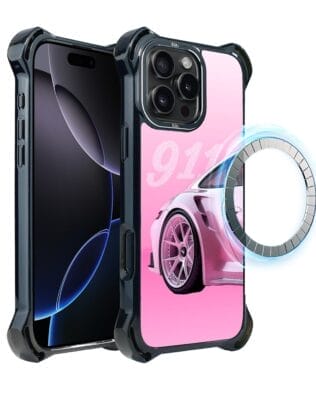 Etui do iPhone 16 Pro IBIZU DropGuard Ultra z MagSafe, TechDrive, 911 różowe