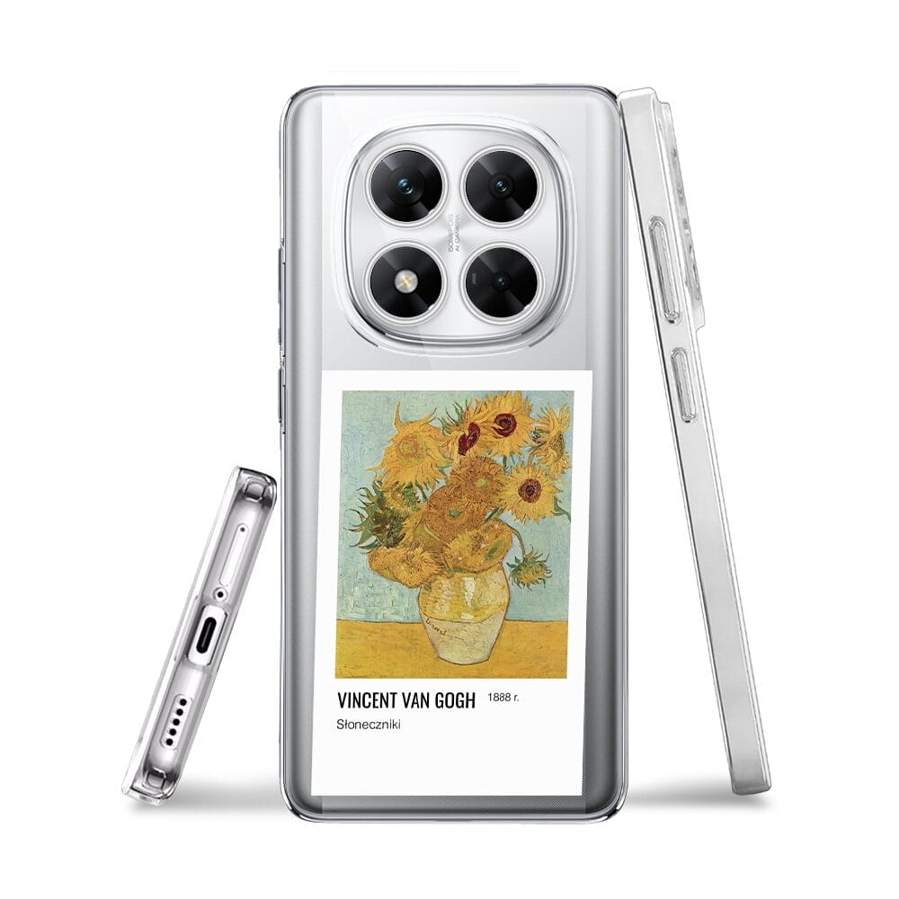 Etui do Xiaomi POCO X7 przeźroczyste, silikonowe Flexi, słoneczniki - obrazek 3