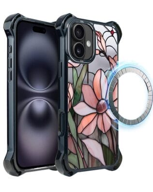 Etui do iPhone 16 IBIZU DropGuard Ultra z MagSafe, Barwy Szkła, Różowa magnolia