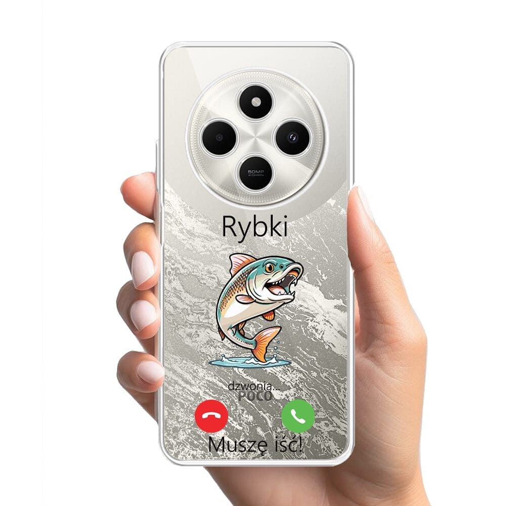 Etui do Xiaomi POCO C75 przeźroczyste, silikonowe Flexi, rybki dzwonią - obrazek 2