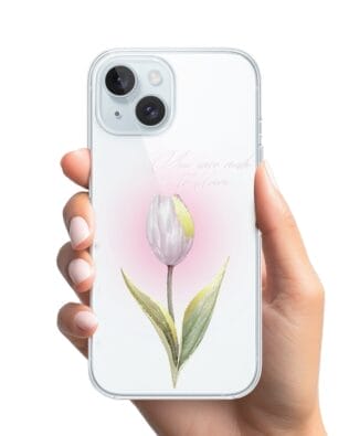 Etui do iPhone 15 przeźroczyste, silikonowe Flexi, kwiaty, tulipan