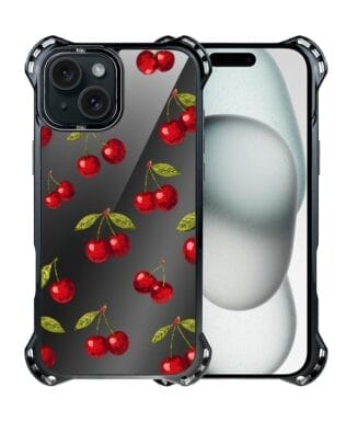 Etui do iPhone 15 IBIZU DropGuard Ultra z MagSafe, Midnight, Wiśniowa noc