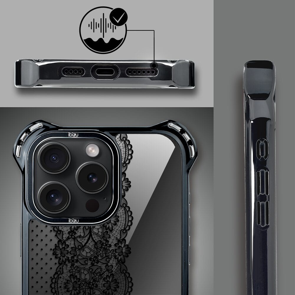 Etui do iPhone 14 Pro IBIZU DropGuard Ultra z MagSafe, Midnight, Ornamentowa koronka - obrazek 6