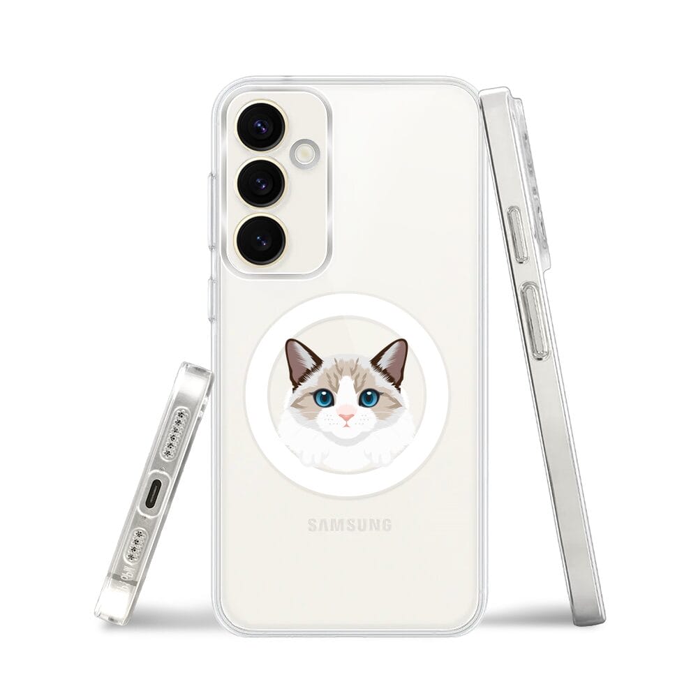 Etui do Samsung Galaxy S23 FE 5G z MagSafe przeźroczyste, silikonowe Flexi, kot birmański - obrazek 3