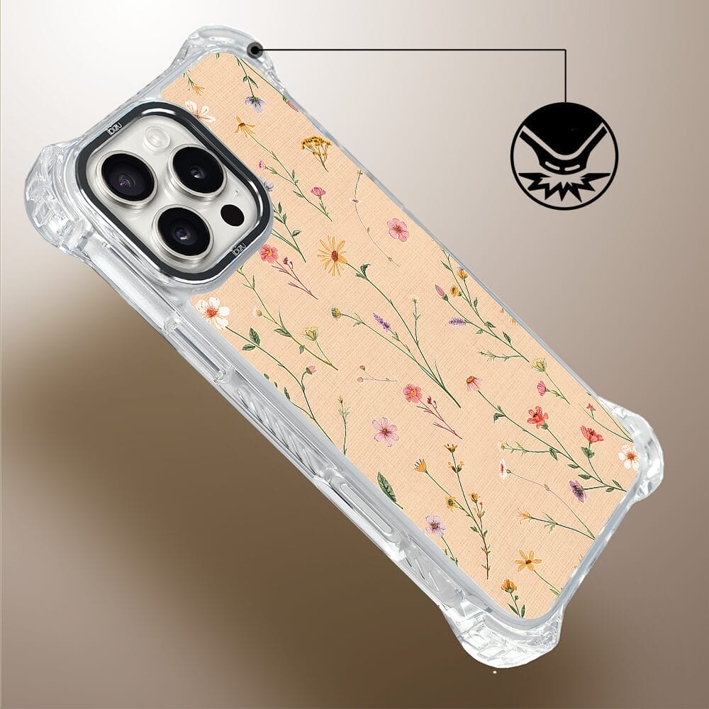 Etui do iPhone 16 Pro Max IBIZU DropGuard Ultra z MagSafe, Pastel Bloom, Koralowa łąka - obrazek 5