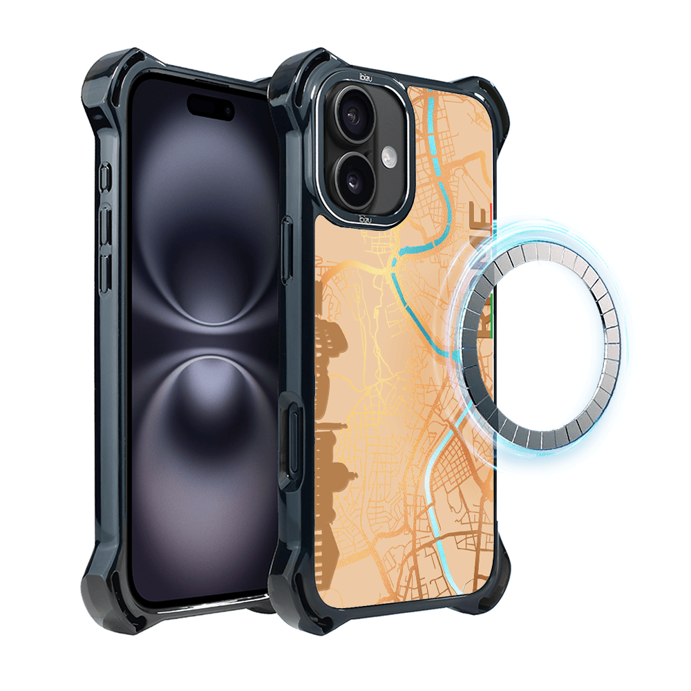 Etui do iPhone 16 IBIZU DropGuard Ultra z MagSafe, mapy świata, Rome