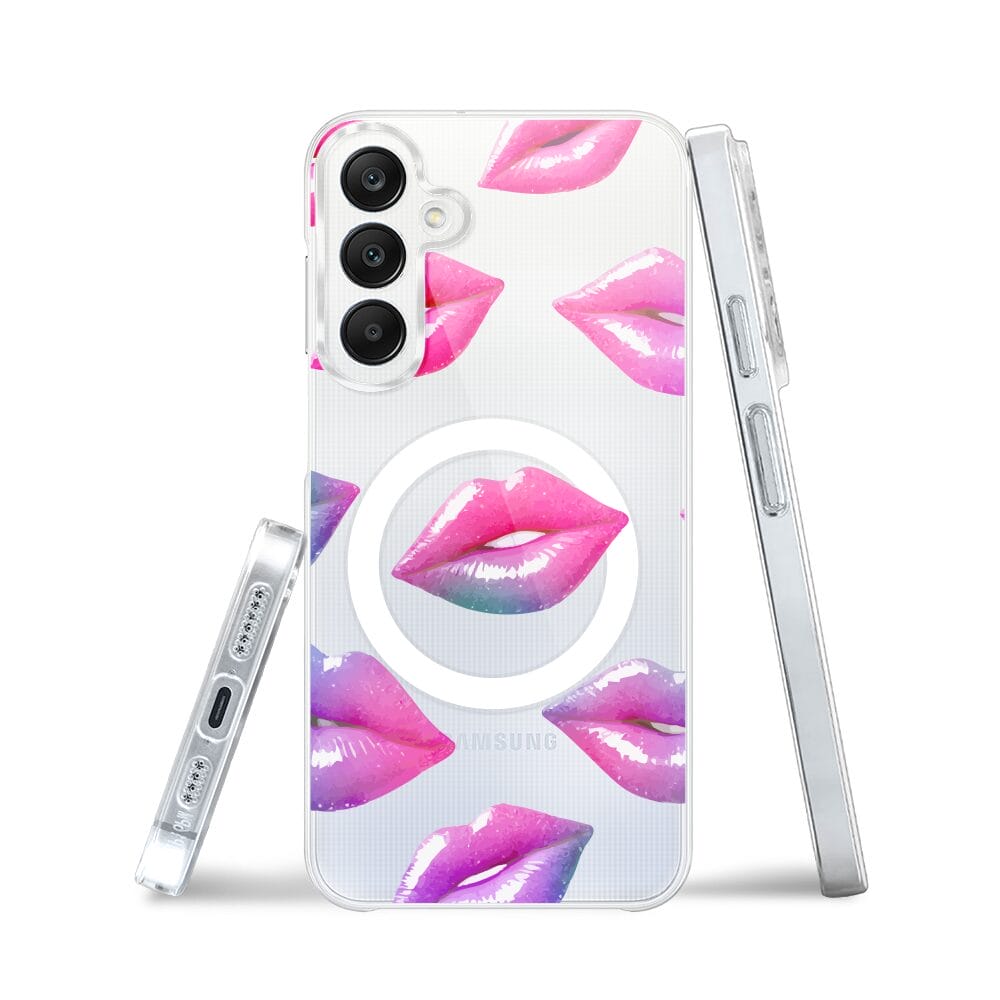 Etui do Samsung Galaxy A25 5G z MagSafe przeźroczyste, silikonowe Flexi, hologramowe usta - obrazek 3