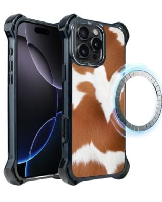 Etui do iPhone 16 Pro Max IBIZU DropGuard Ultra z MagSafe, Zew Natury, Alpejska krowa
