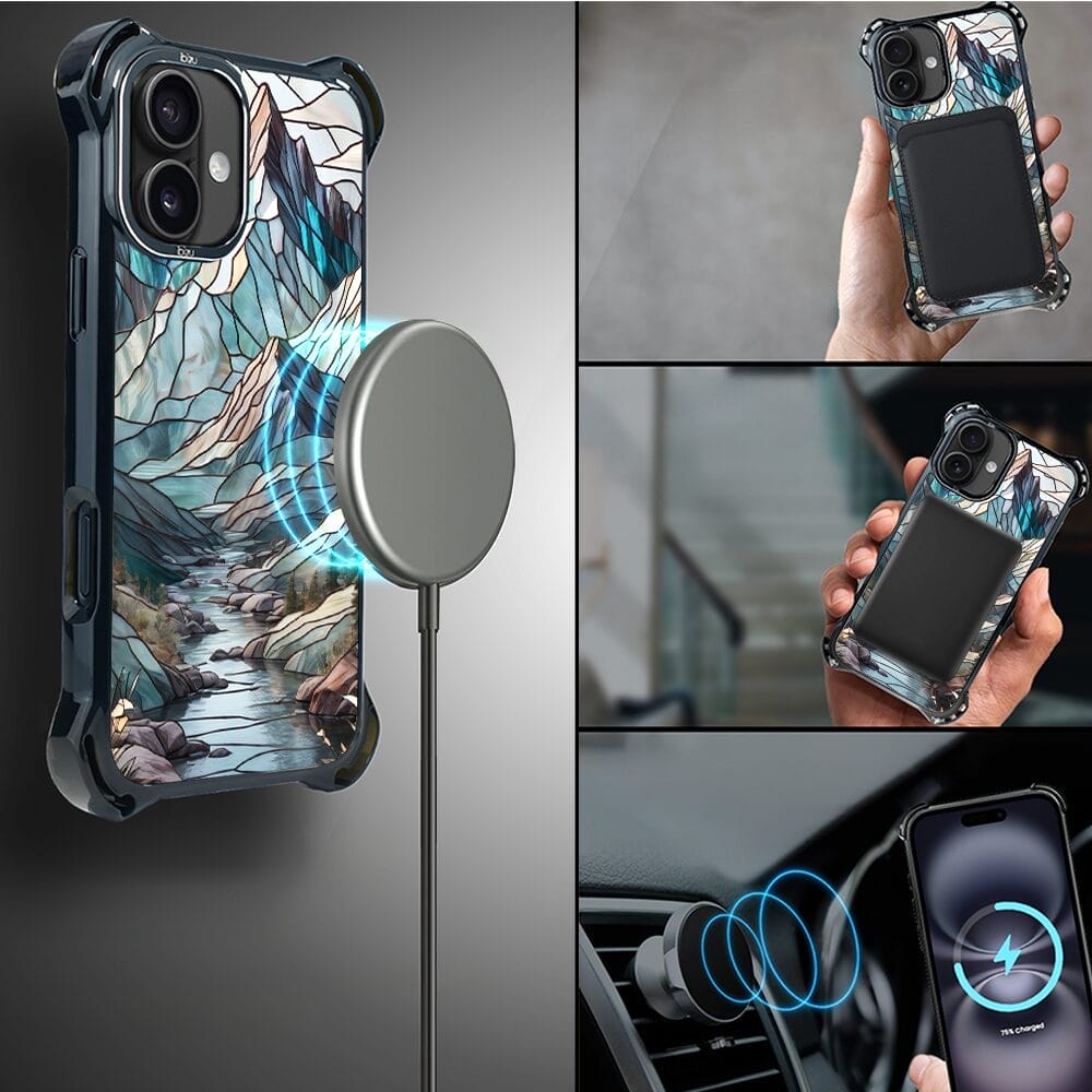 Etui do iPhone 16 IBIZU DropGuard Ultra z MagSafe, Barwy Szkła, Górski Potok - obrazek 8
