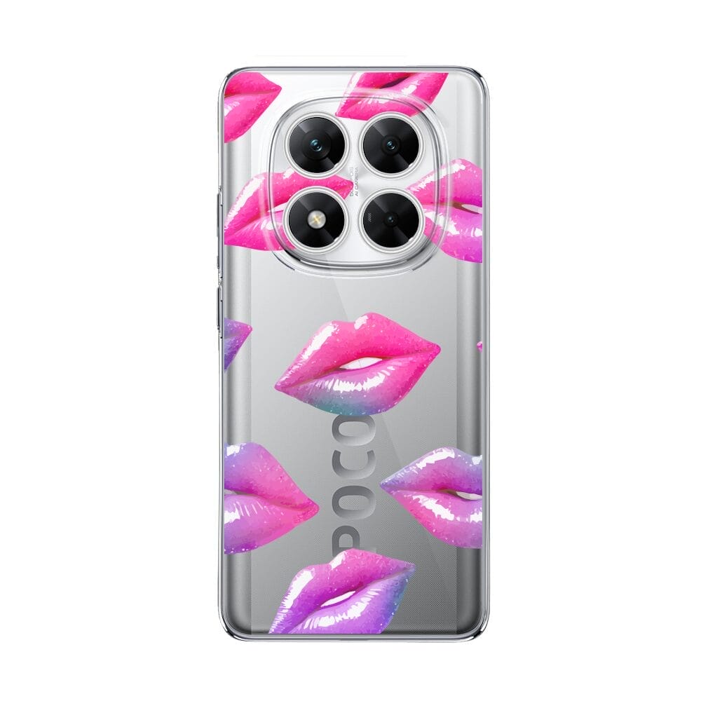 Etui do Xiaomi POCO X7 przeźroczyste, silikonowe Flexi, hologramowe usta