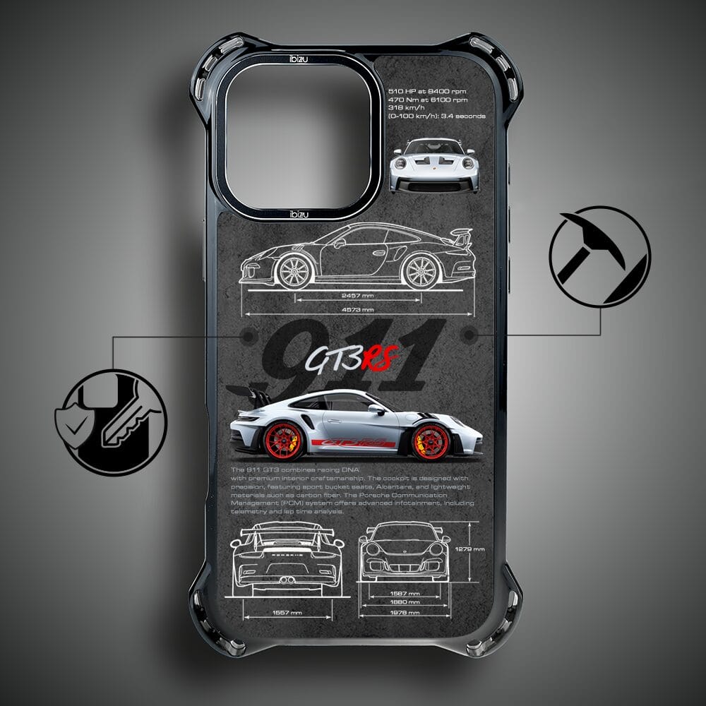 Etui do iPhone 14 Pro IBIZU DropGuard Ultra z MagSafe, TechDrive, 911 GT3 RS - obrazek 7