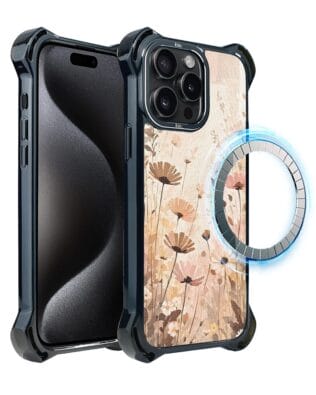 Etui iPhone 15 Pro IBIZU DropGuard Ultra z MagSafe, Boho, Kwiatowa łąka