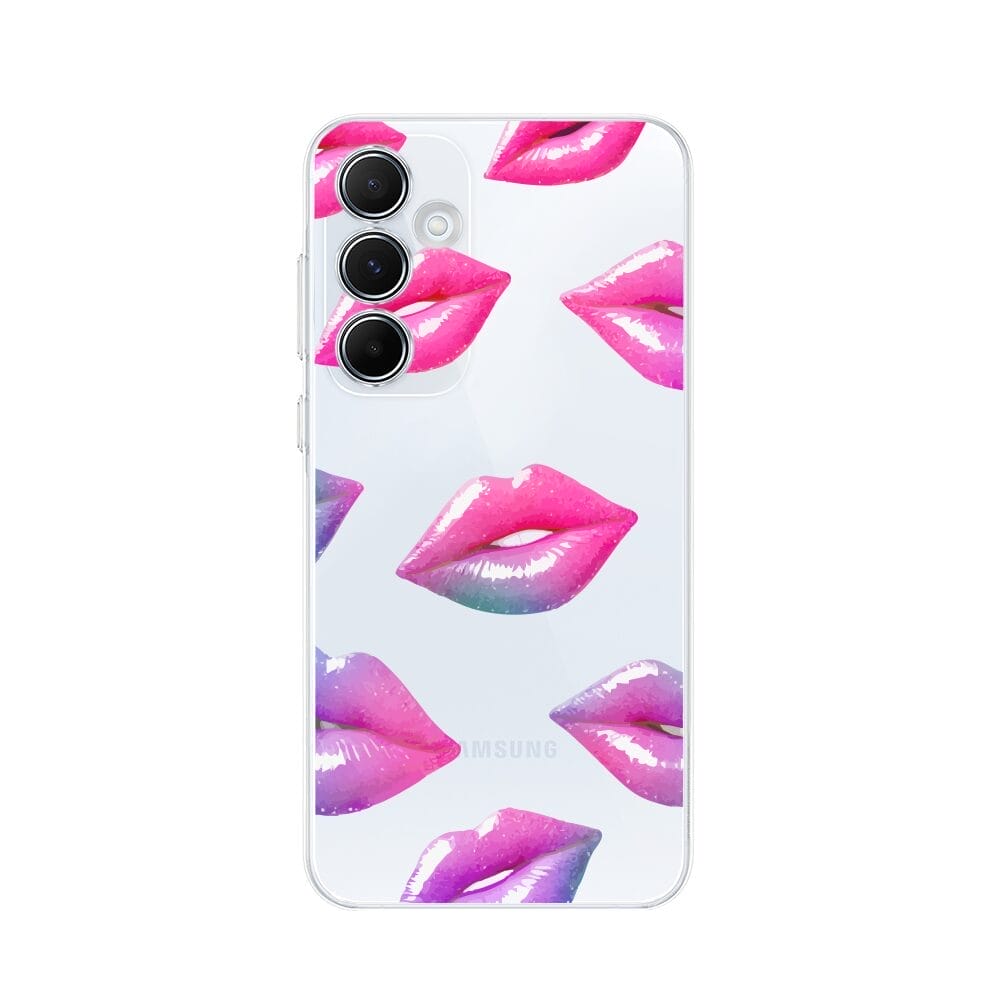 Etui do Samsung Galaxy A35 5G przeźroczyste, silikonowe Flexi, hologramowe usta