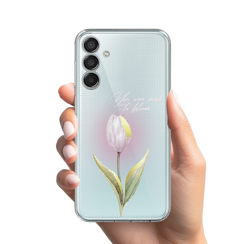 Etui do Samsung Galaxy M15 5G przeźroczyste, silikonowe Flexi, kwiaty, tulipan - obrazek 2