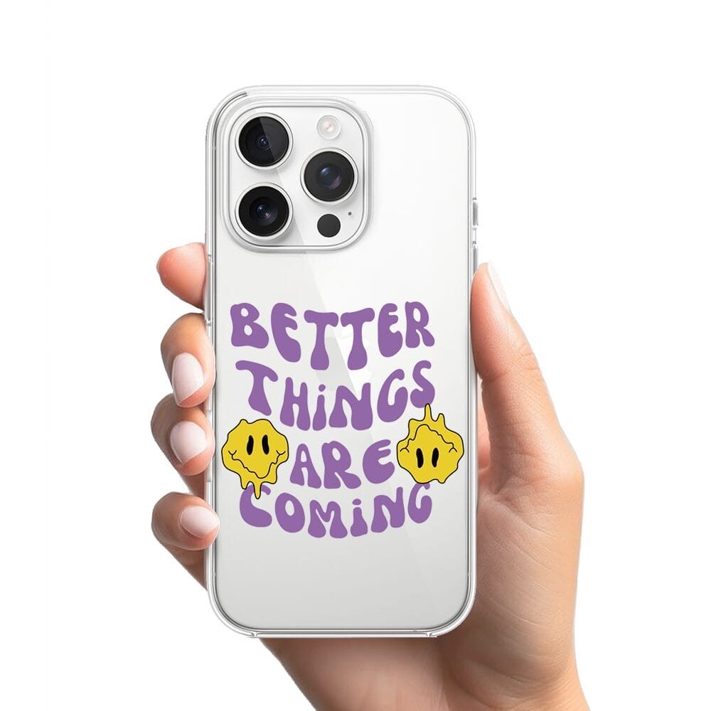 Etui do iPhone 16 Pro Max przeźroczyste, silikonowe Flexi, Better Things Are Coming - obrazek 2