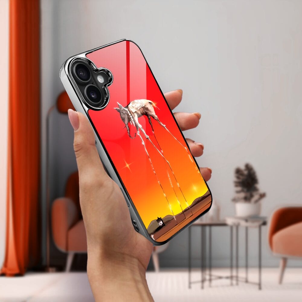 Etui do iPhone 16 Plus IBIZU Elite Glass z MagSafe, Salvador Dali, słoń, czarne - obrazek 6