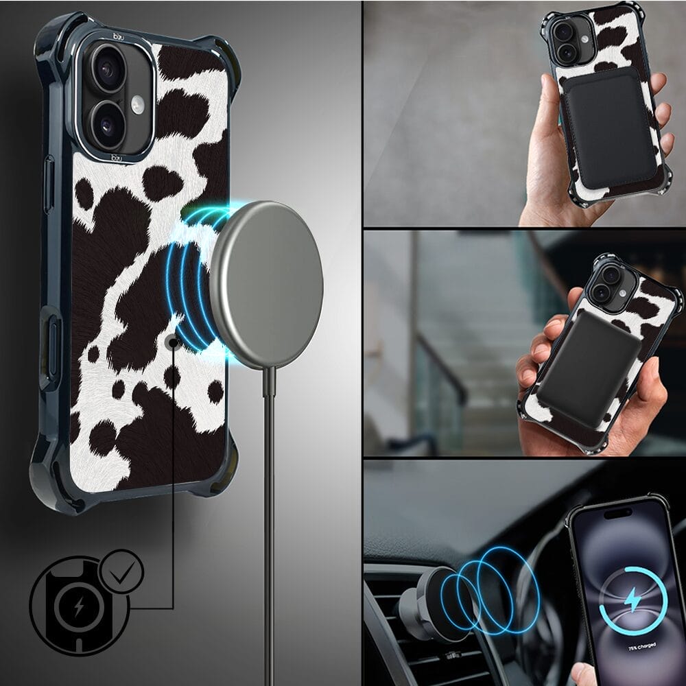 Etui do iPhone 16 IBIZU DropGuard Ultra z MagSafe, Zew Natury, Polska krowa - obrazek 8