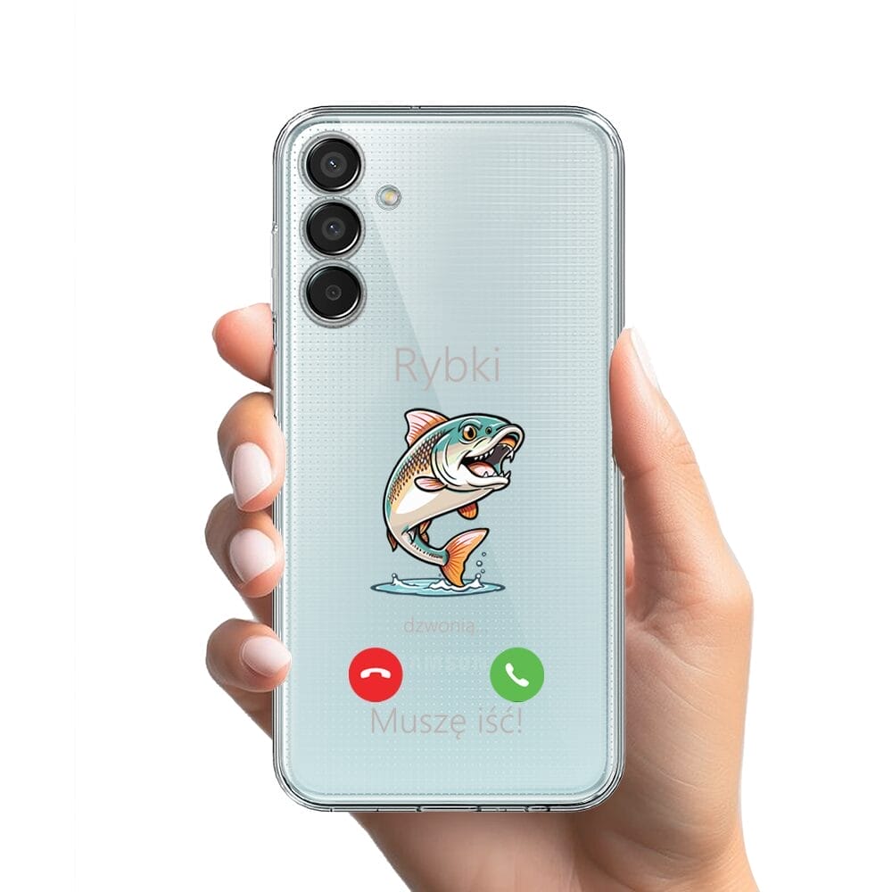 Etui do Samsung Galaxy M15 5G przeźroczyste, silikonowe Flexi, rybki dzwonią - obrazek 2