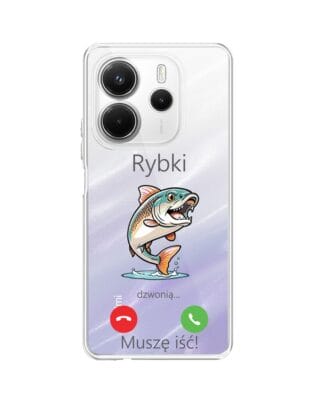 Etui do Xiaomi Redmi Note 14 4G przeźroczyste, silikonowe Flexi, rybki dzwonią